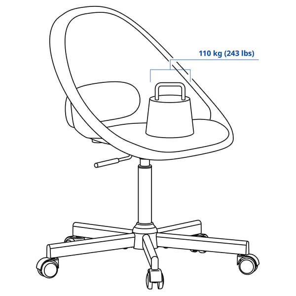 LOBERGET / MALSKÄR swivel chair, white/black, 67x90x67 cm