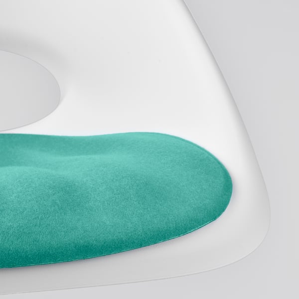 LOBERGET / SIBBEN children’s desk chair with pad, white/turquoise, 56 cm
