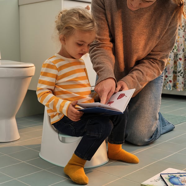 LOCKIG children's potty, white/turquoise, 36x27 cm