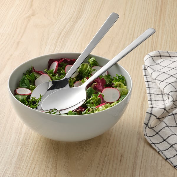 LÖFTESRIK - Salad cutlery, 2 pieces, stainless steel,29 cm