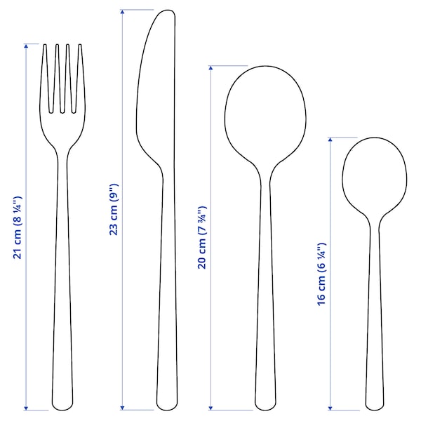 LÖFTESRIK 24-piece cutlery set, stainless steel