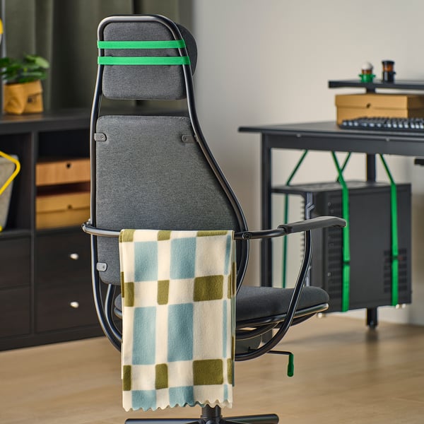 LÖPARBANA gaming chair, Vissle dark grey, 66 cm