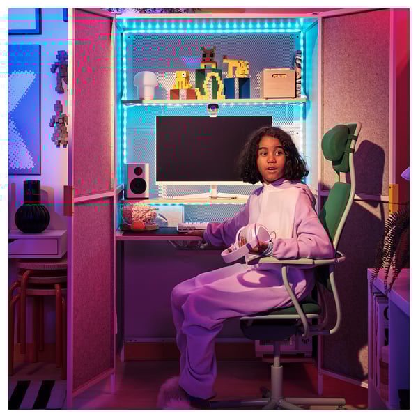 LÖPARBANA gaming chair, Vissle green, 48x129x66 cm