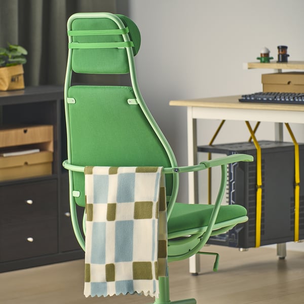 LÖPARBANA gaming chair, Vissle green, 66 cm