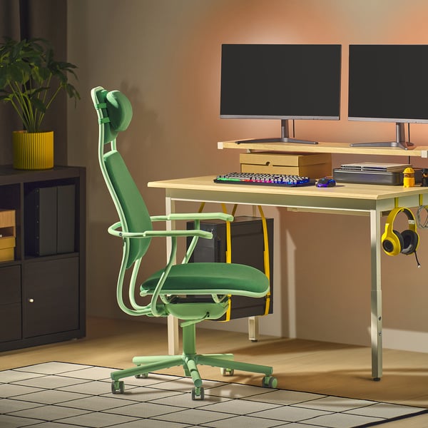 LÖPARBANA gaming chair, Vissle green, 48x129x66 cm