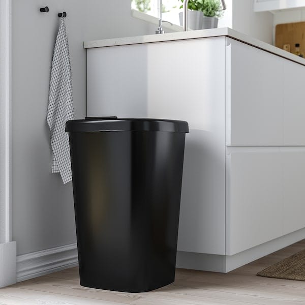 Ikea LÖVKVAST - Bin with lid, black, 50 l
