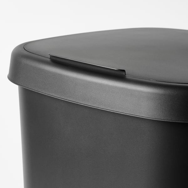 LÖVKVAST - LÖVKVAST Bin with lid, black, 50 l