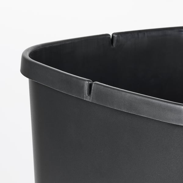 LÖVKVAST - LÖVKVAST Bin with lid, black, 50 l