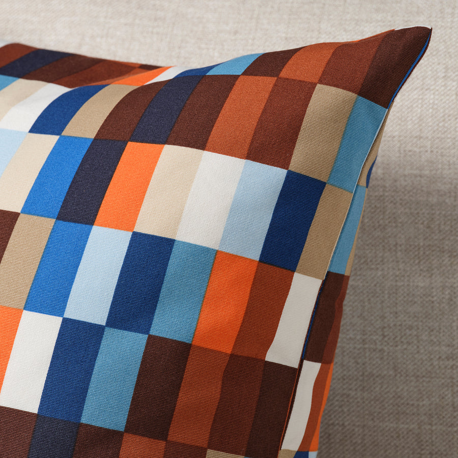 LÖVNATURSKOG cushion cover, brown/blue, 50x50 cm