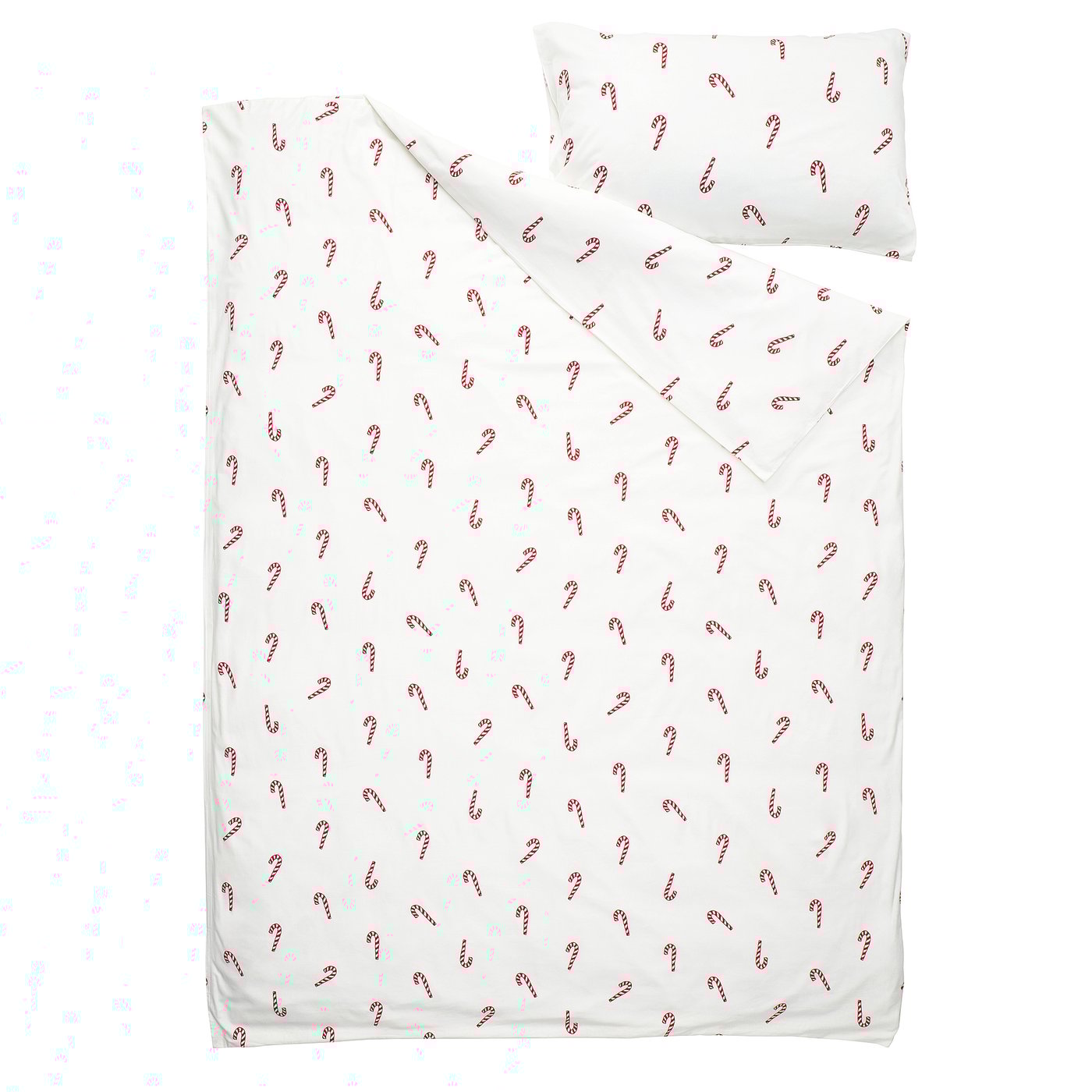 LÖVSÅNGARE duvet cover and pillowcase, candy cane pattern, 150x200/50x80 cm