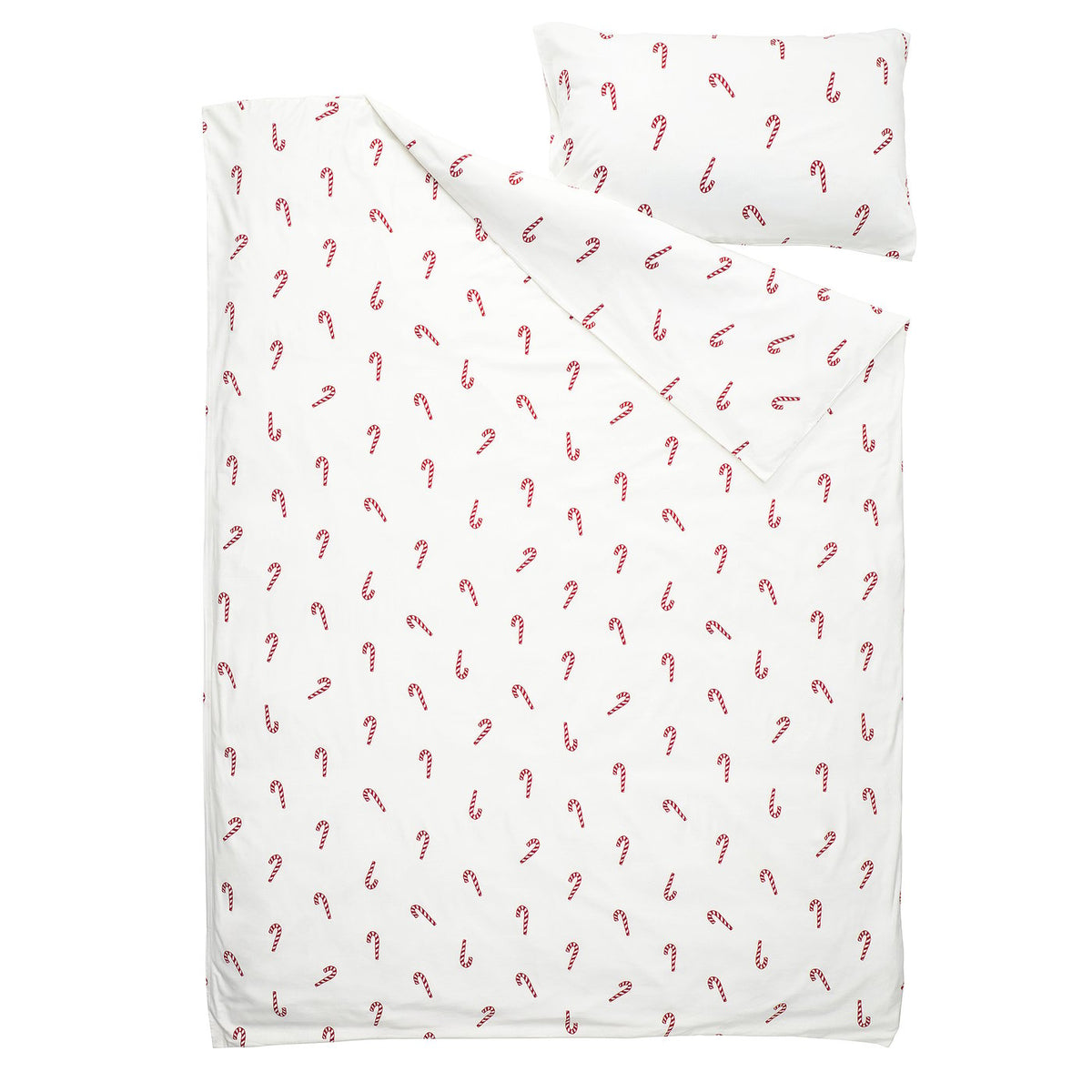 LÖVSÅNGARE duvet cover and pillowcase, candy cane pattern, 150x200/50x80 cm