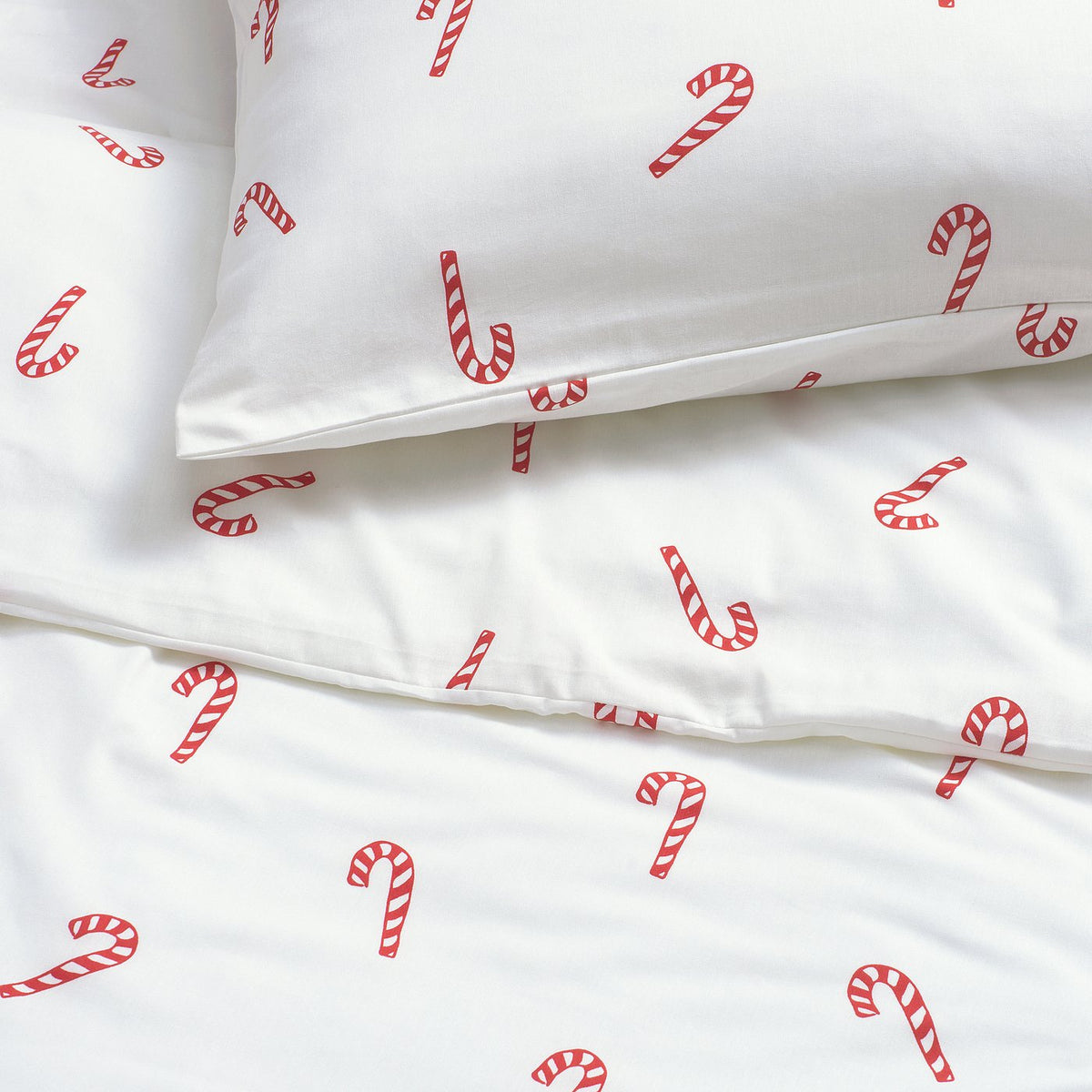 LÖVSÅNGARE duvet cover and pillowcase, candy cane pattern, 150x200/50x80 cm