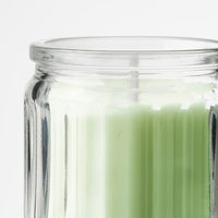 LÖVSKOGSLUND - Scented glass candle, apple/light yellow,12 h