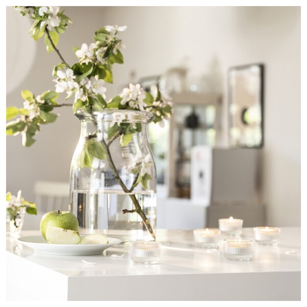 LÖVSKOGSLUND scented tealight, Apple/light green, 3.5 hr, 30 pack