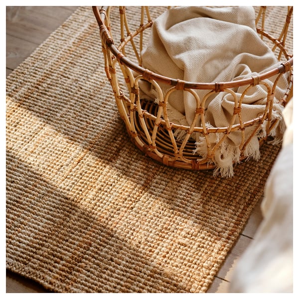 LOHALS rug, flatwoven, natural, 133x195 cm