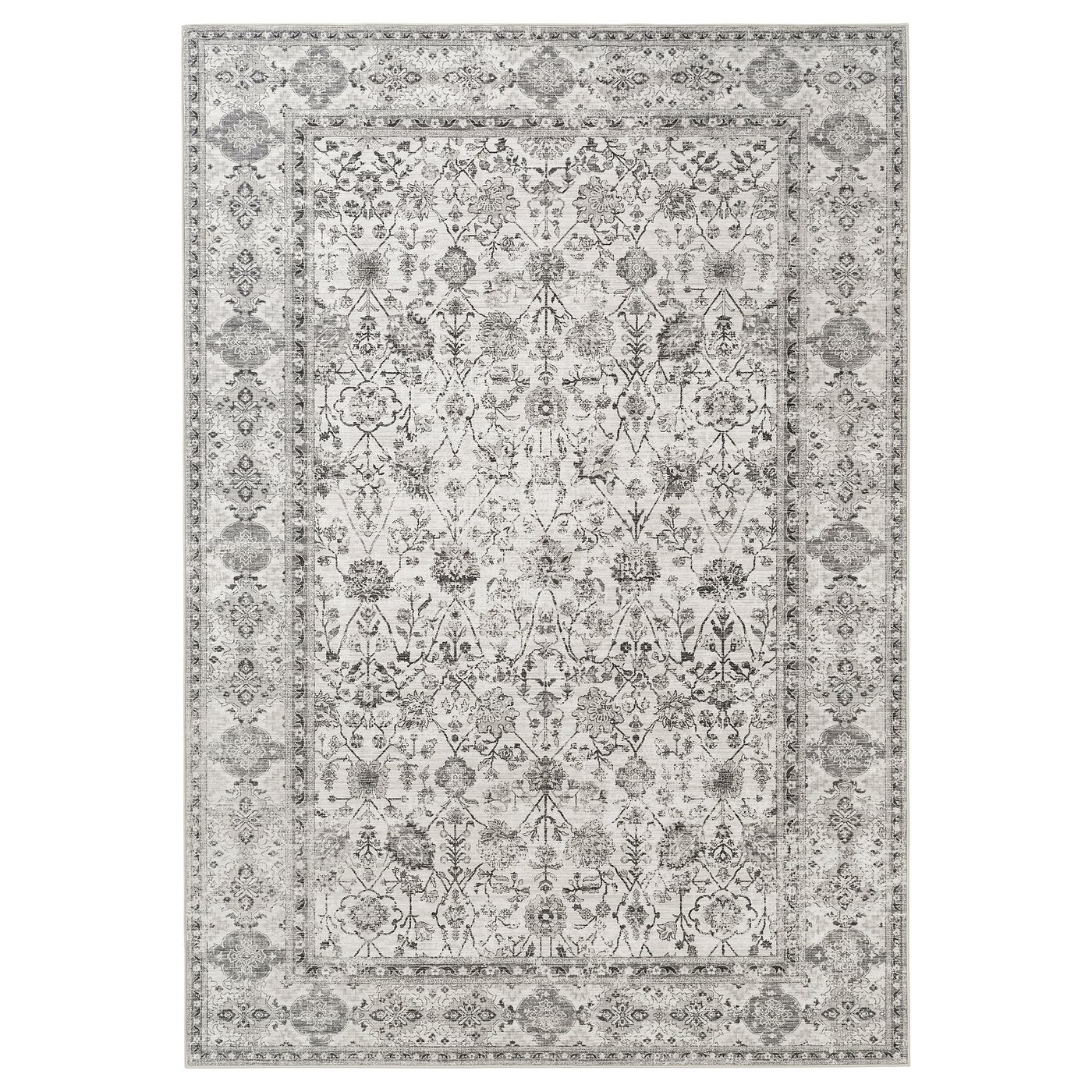LOKALTÅG rug, low pile, beige/grey, 133x195 cm