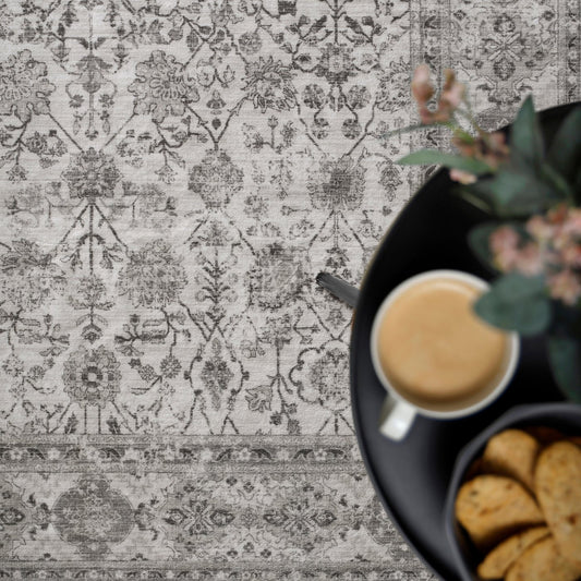 LOKALTÅG rug, low pile, beige/grey, 80x150 cm