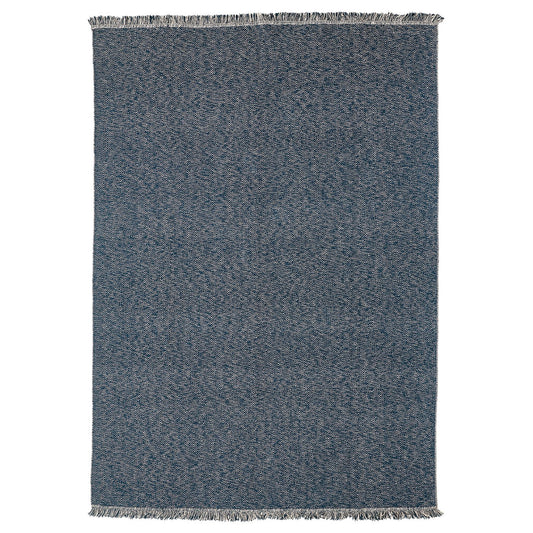 LOKBYTE rug, flatwoven, dark blue/light beige, 240x170 cm