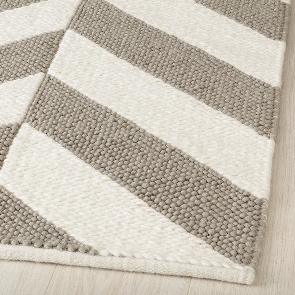 LOKSTALL - Rug, flatwoven, grey/beige, 170x240 cm