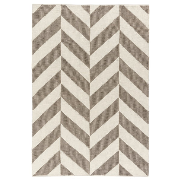 LOKSTALL - Rug, flatwoven, grey/beige, 170x240 cm