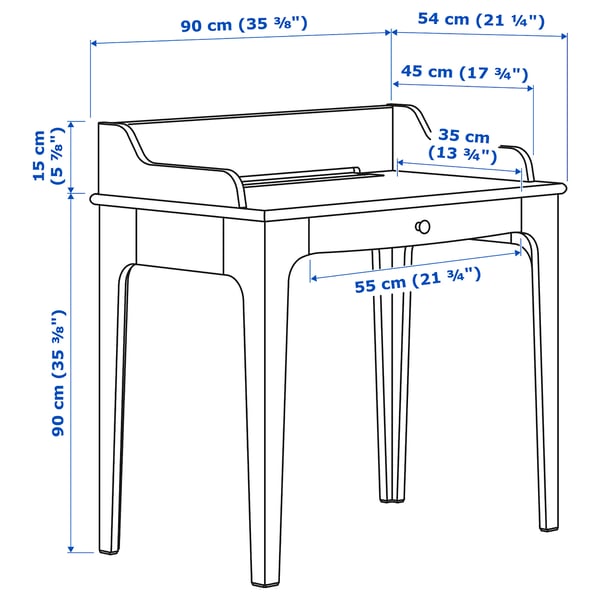 LOMMARP/BJÖRKBERGET Desk/storage element - and beige swivel chair ,