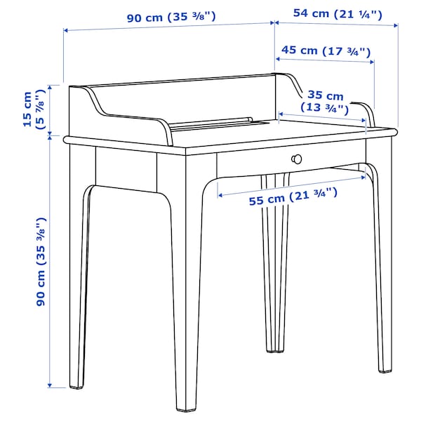 Ikea LOMMARP/BJÖRKBERGET Desk/storage element - and teal swivel chair ,