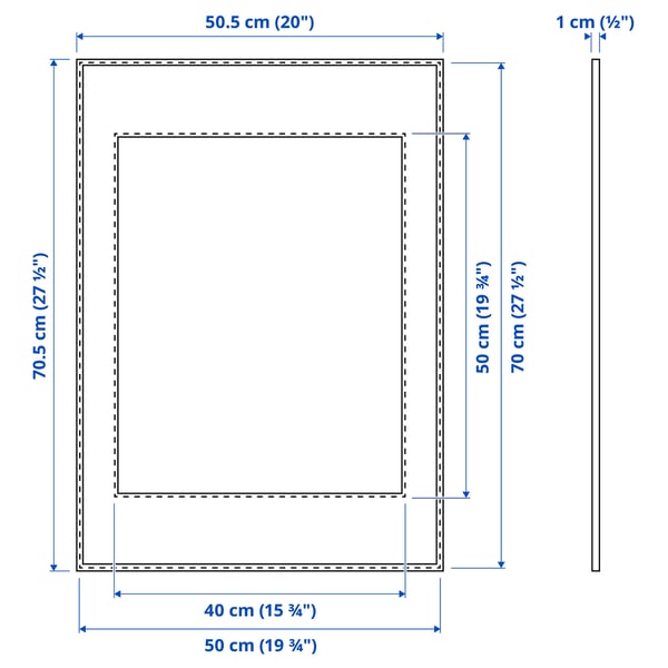 LOMVIKEN frame, aluminium, 50x70 cm