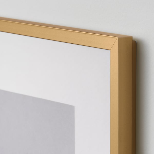 LOMVIKEN frame, gold-colour, 14.5x19.5x2 cm