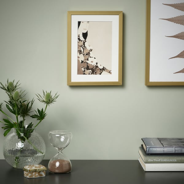 LOMVIKEN frame, gold-colour, 14.5x19.5x2 cm