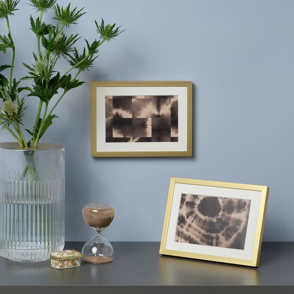 LOMVIKEN frame, gold-colour, 14.5x19.5x2 cm
