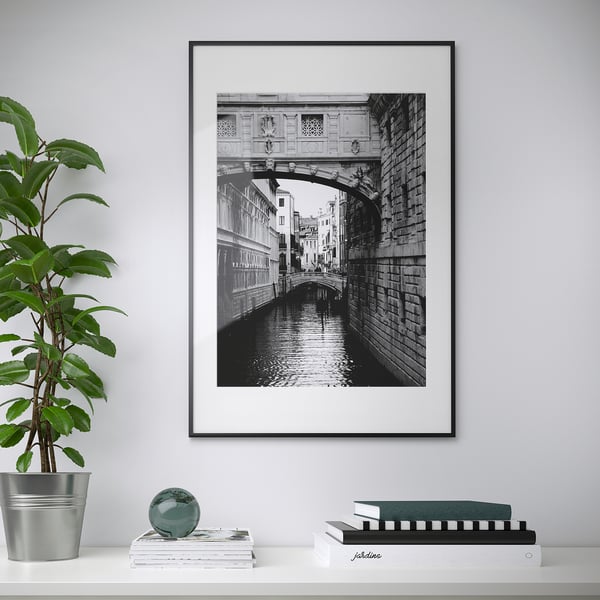 LOMVIKEN frame, black, 61x91 cm