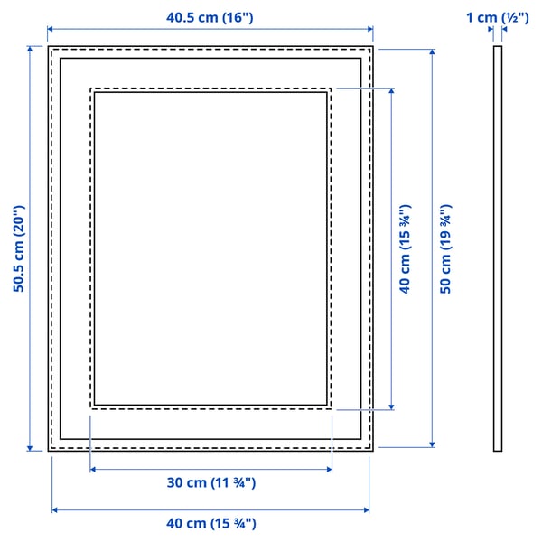 LOMVIKEN frame, black, 40x50 cm