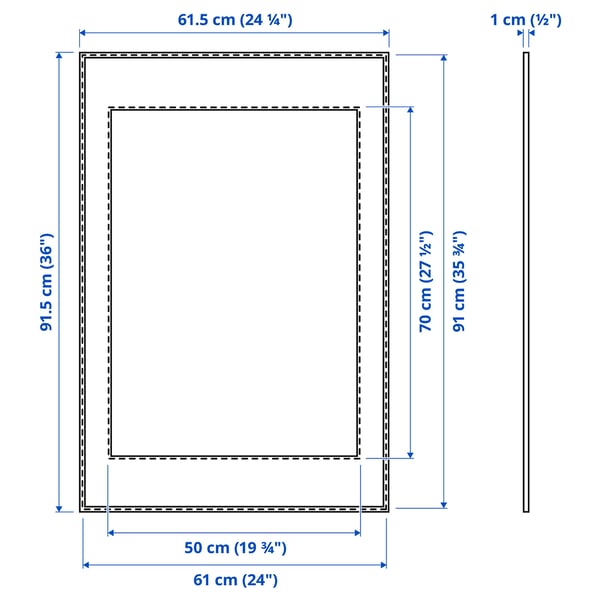 LOMVIKEN - Frame, black, 61x91 cm