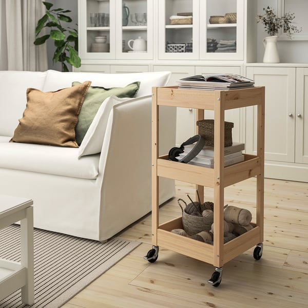LOSHULT trolley, pine, 38x38x82 cm
