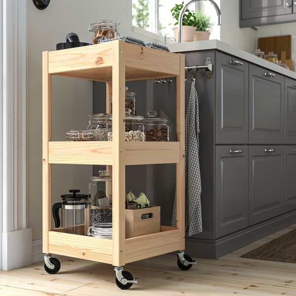 LOSHULT - Trolley, pine, 38x38x82 cm