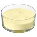 LOTSFÅGEL scented candle in glass, 3 wicks, Citrus flower light yellow, 25 hr
