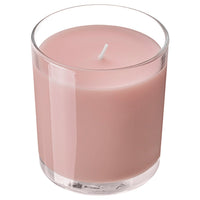 LOTSFÅGEL scented candle in glass, Red berries light pink, 40 hr