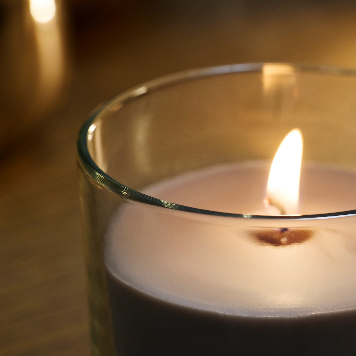 LOTSFÅGEL scented candle in glass, Sandalwood & patchouli brown, 20 hr