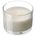 LOTSFÅGEL scented candle in glass, Vanilla pale beige, 20 hr