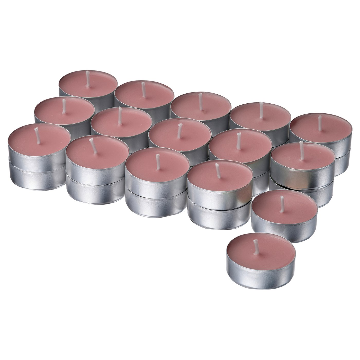 LOTSFÅGEL scented tealight, Red berries light pink, 3.5 hr, 30 pack