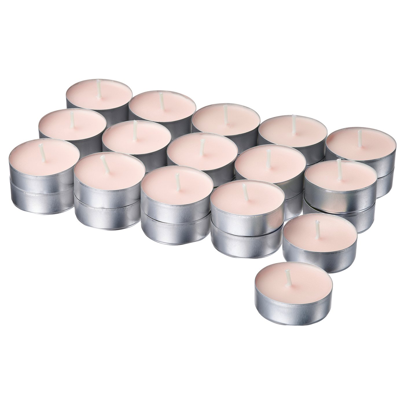 LOTSFÅGEL scented tealight, Pink flowers pale pink, 3.8 cm, 30 pack