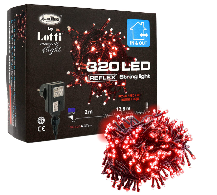 LIGHT CHAIN 300 LED RED GREEN CABLE 12.5M