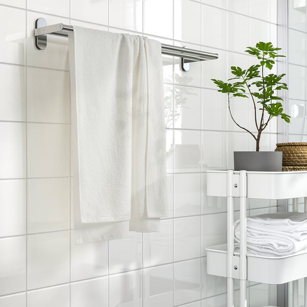 LUDDVIAL bath towel, white, 55x120 cm