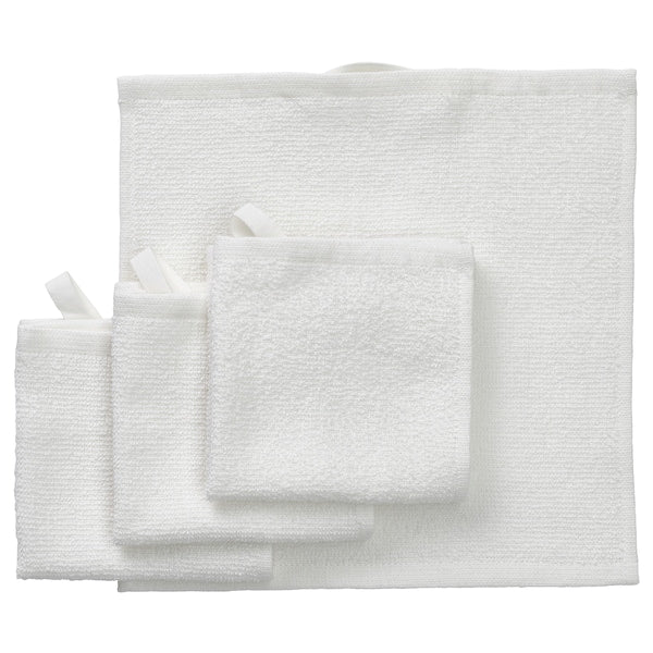 LUDDVIAL - Washcloth, white, 25x25 cm