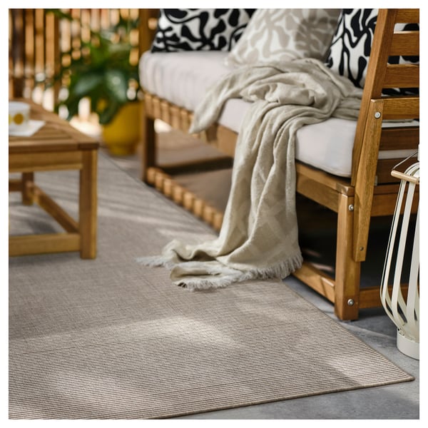 LUFTFARTYG - Rug flatwoven, in/outdoor, beige/stripe, 200x300 cm