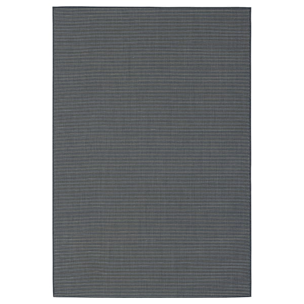 LUFTFARTYG rug flatwoven, in/outdoor, black/stripe, 200x300 cm