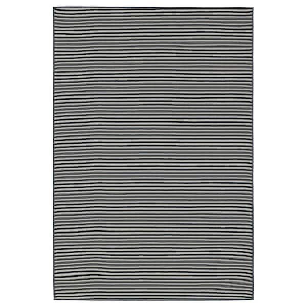 LUFTFARTYG - Rug flatwoven, in/outdoor, black/stripe, 160x230 cm