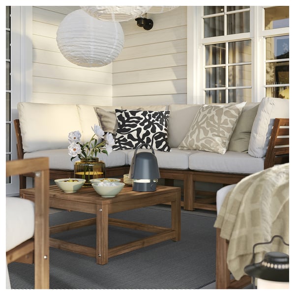 LUFTFARTYG rug flatwoven, in/outdoor, black/stripe, 200x300 cm