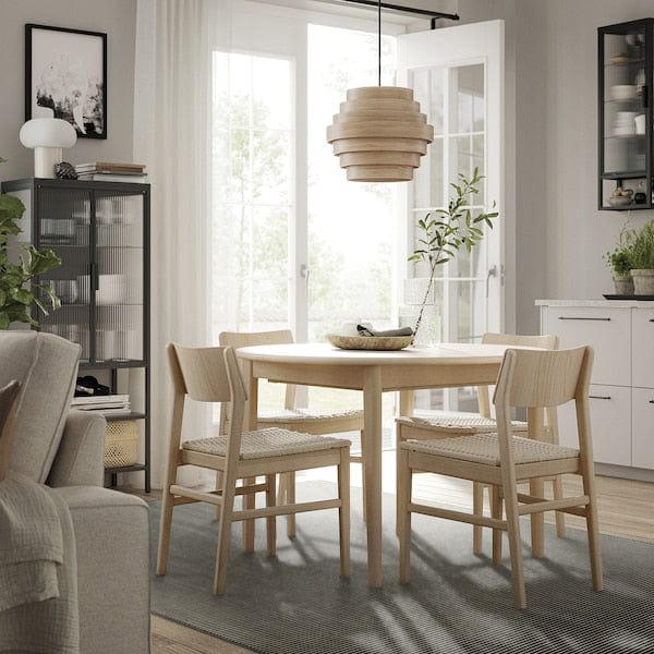 Ikea LUFTFARTYG - Flat woven rug int/east, black/ striped,200x300 cm