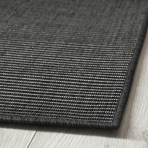 LUFTFARTYG rug flatwoven, in/outdoor, black/stripe, 200x300 cm